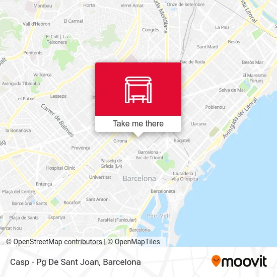 Casp - Pg De Sant Joan map