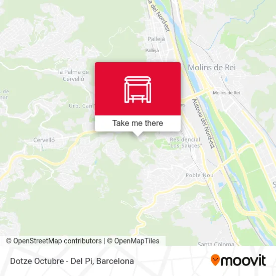 Dotze Octubre - Del Pi map