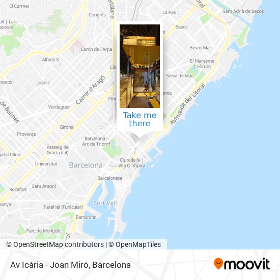 Av Icària - Joan Miró map