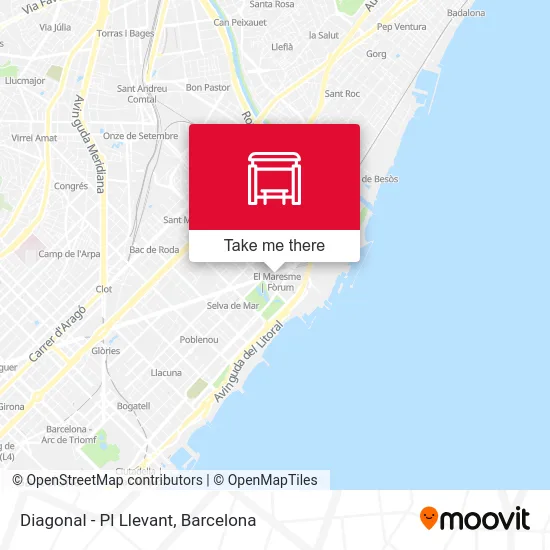 Diagonal - Pl Llevant map