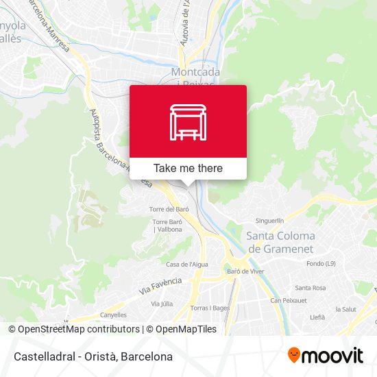 Castelladral - Oristà map
