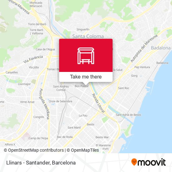 Llinars - Santander map