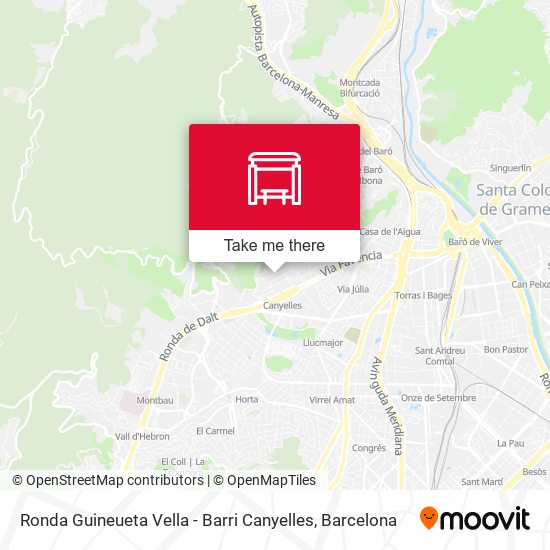 Ronda Guineueta Vella - Barri Canyelles map