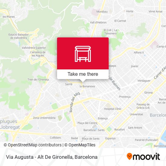 Via Augusta - Alt De Gironella map