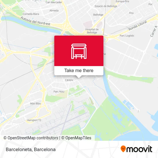 Barceloneta map