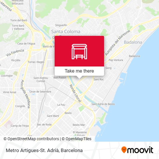 mapa Metro Artigues-St. Adrià