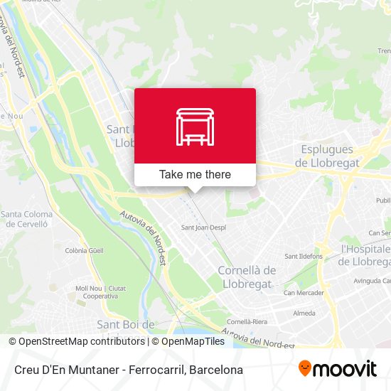 Creu D'En Muntaner - Ferrocarril map