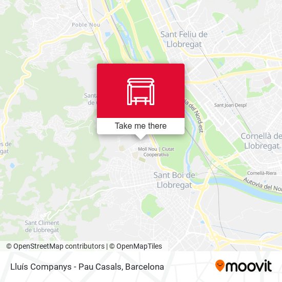 Lluís Companys - Pau Casals map