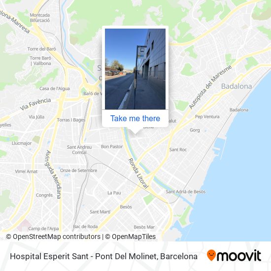 mapa Hospital Esperit Sant - Pont Del Molinet