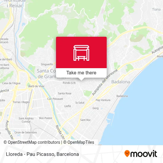 Lloreda - Pau Picasso map