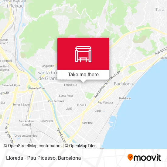 Lloreda - Pau Picasso map
