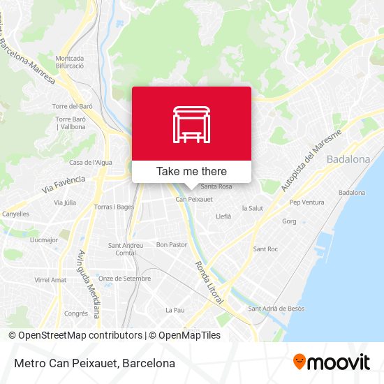 Metro Can Peixauet map
