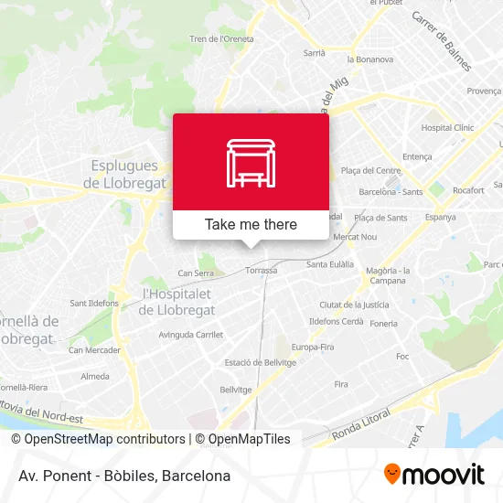 Av. Ponent - Bòbiles map