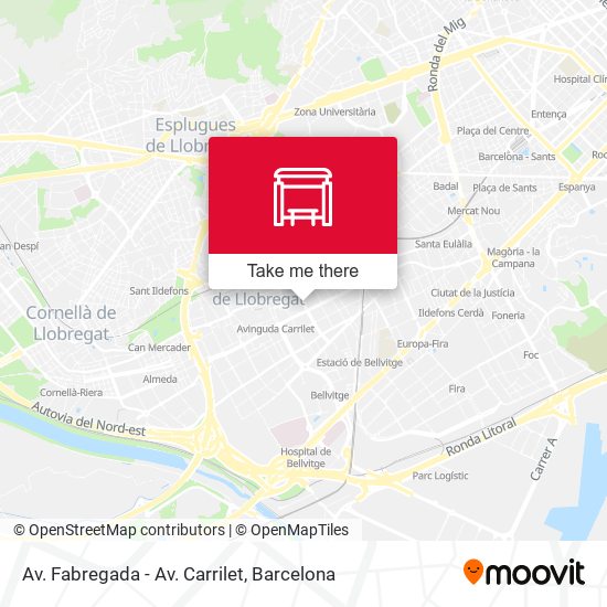 Av. Fabregada - Av. Carrilet map