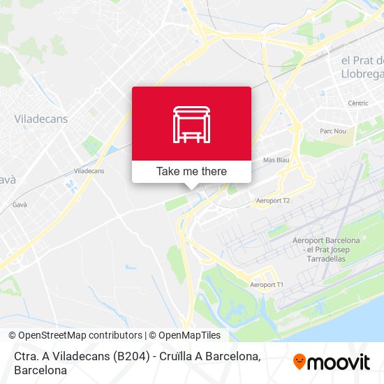 Ctra. A Viladecans  (B204) - Cruïlla A Barcelona map