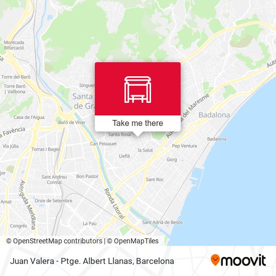 Juan Valera - Ptge. Albert Llanas map