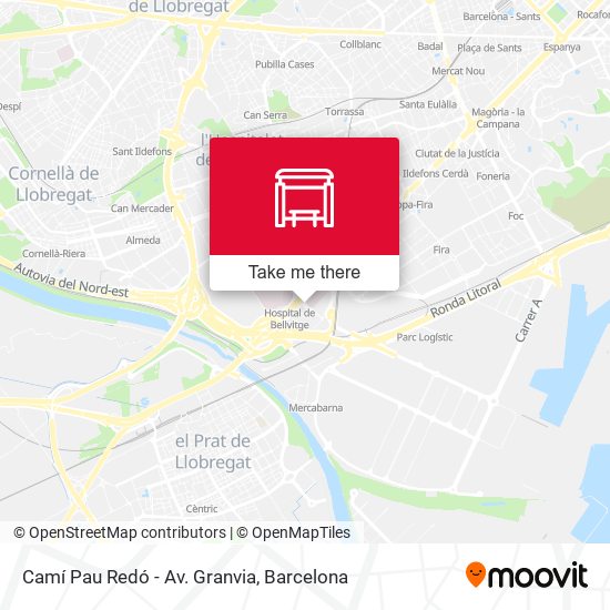 Camí Pau Redó - Av. Granvia map