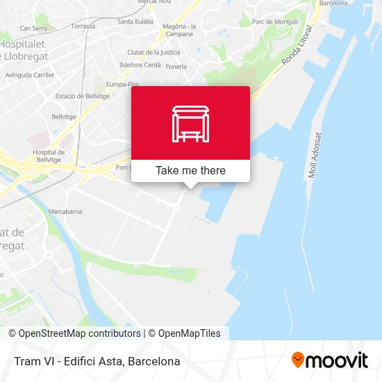 Tram VI - Edifici Asta map