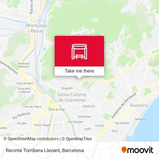 Recinte Torribera Llevant map