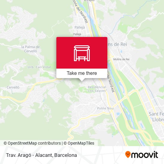Trav. Aragó - Alacant map