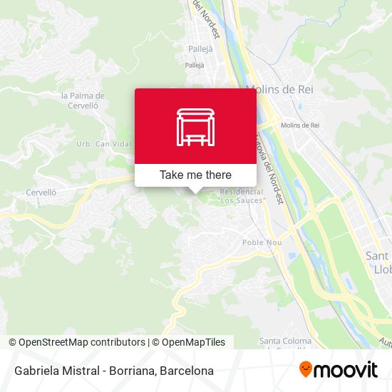 Gabriela Mistral - Borriana map