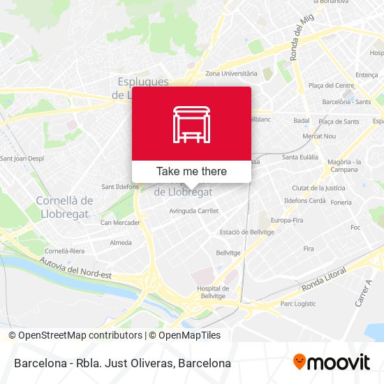 Barcelona - Rbla. Just Oliveras map