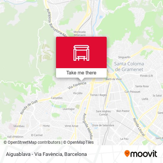 Aiguablava - Via Favència map