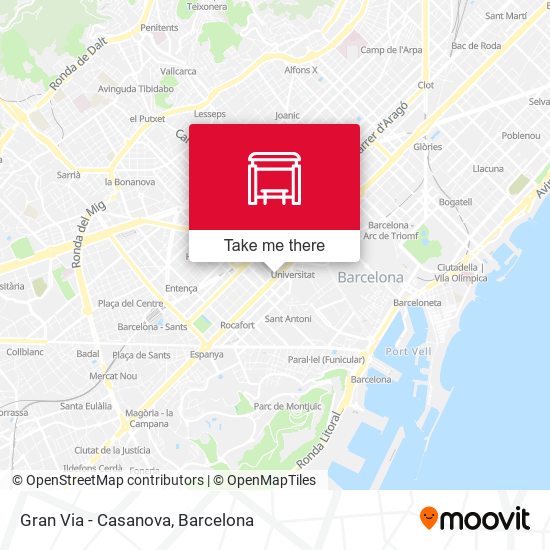 mapa Gran Via - Casanova