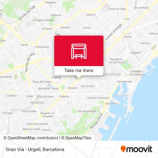 Gran Via - Urgell map