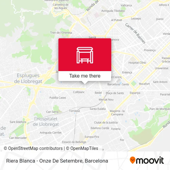 Riera Blanca - Onze De Setembre map