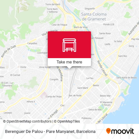 Berenguer De Palou - Pare Manyanet map