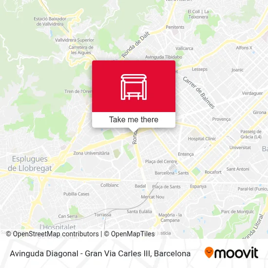 Avinguda Diagonal - Gran Via Carles III map