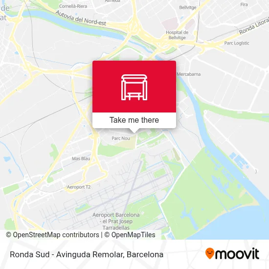 Ronda Sud - Avinguda Remolar map