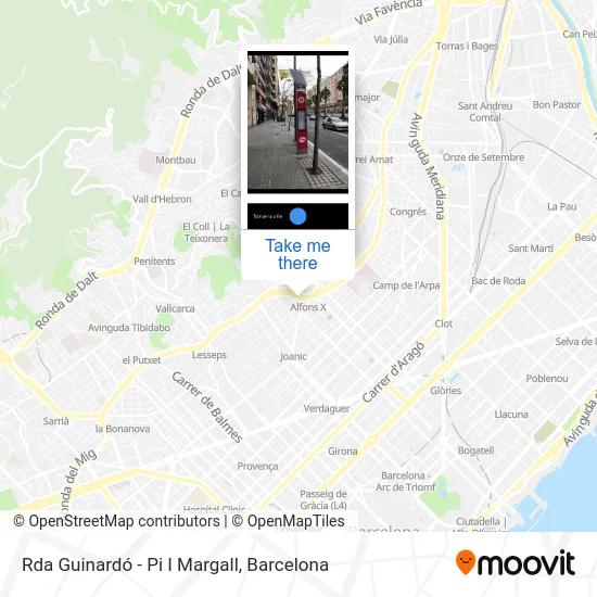 Rda Guinardó - Pi I Margall map