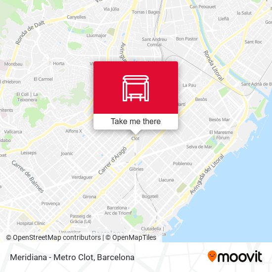 mapa Meridiana - Metro Clot