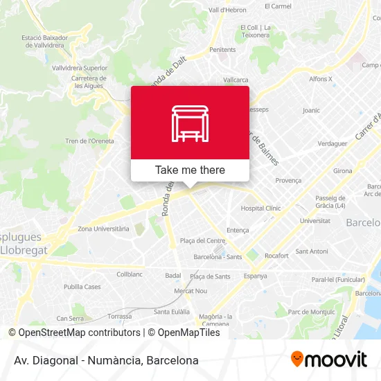 mapa Av. Diagonal - Numància