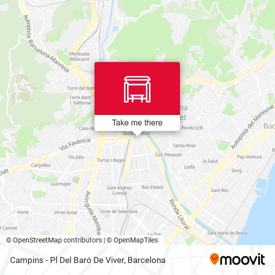 Campins - Pl Del Baró De Viver map