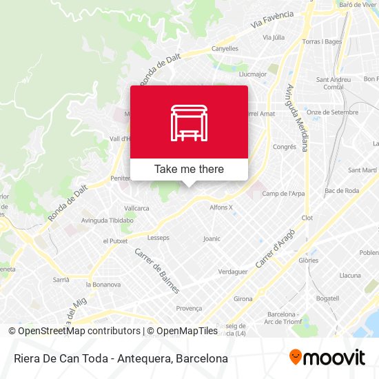 Riera De Can Toda - Antequera map