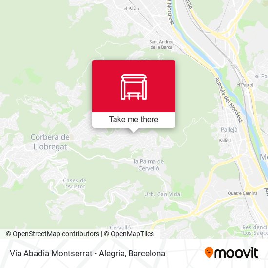 Via Abadia Montserrat - Alegria map