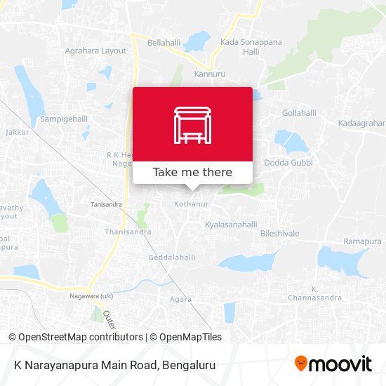 K Narayanapura Main Road map
