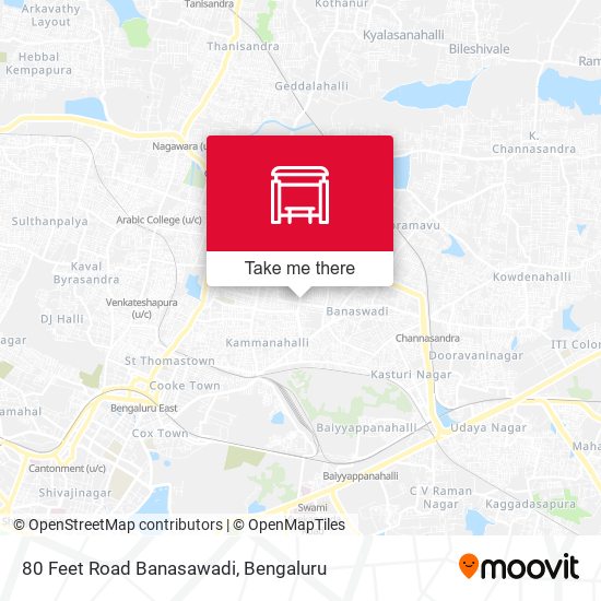 80 Feet Road Banasawadi map