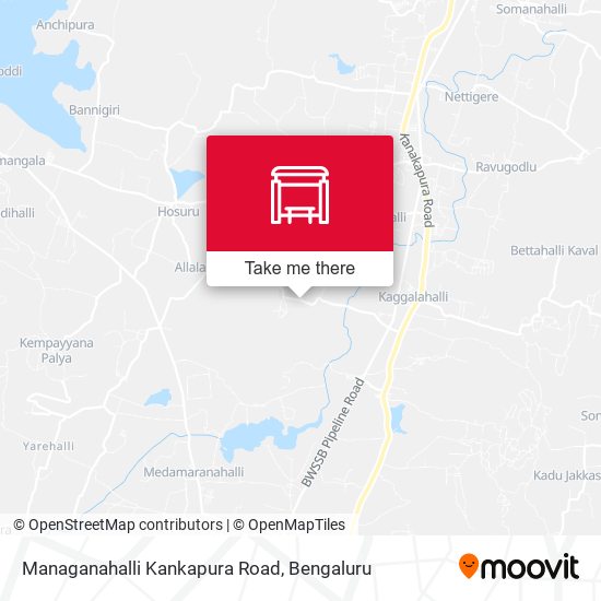 Managanahalli Kankapura Road map