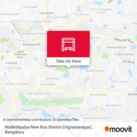 Malleshpalya New Bus Station (Vignananagar) map