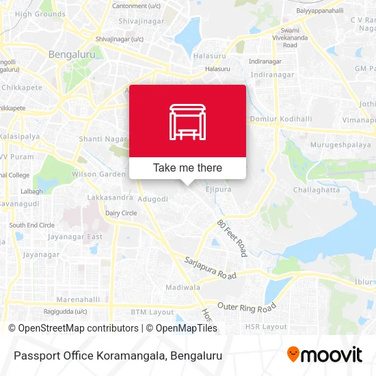 Passport Office Koramangala map