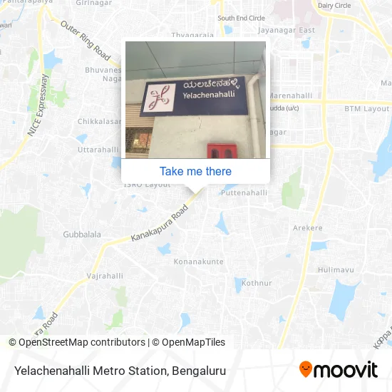 Yelachenahalli Metro Station map