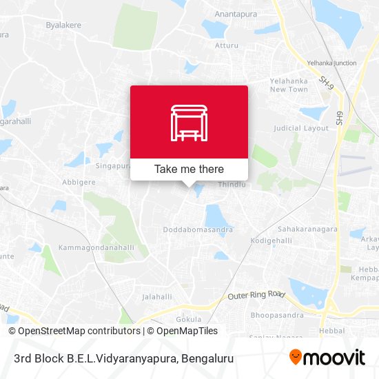 3rd Block B.E.L.Vidyaranyapura map