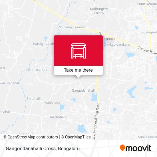 Gangondanahalli Cross map