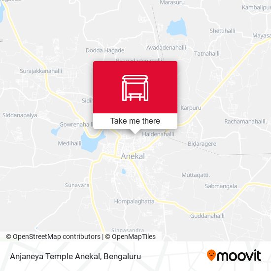 Anjaneya Temple Anekal map