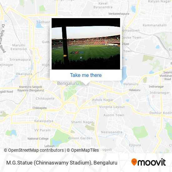 M.G.Statue (Chinnaswamy Stadium) map