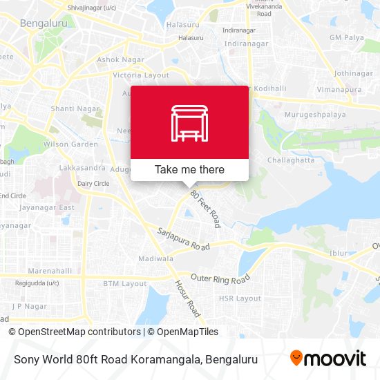 Sony World 80ft Road Koramangala map